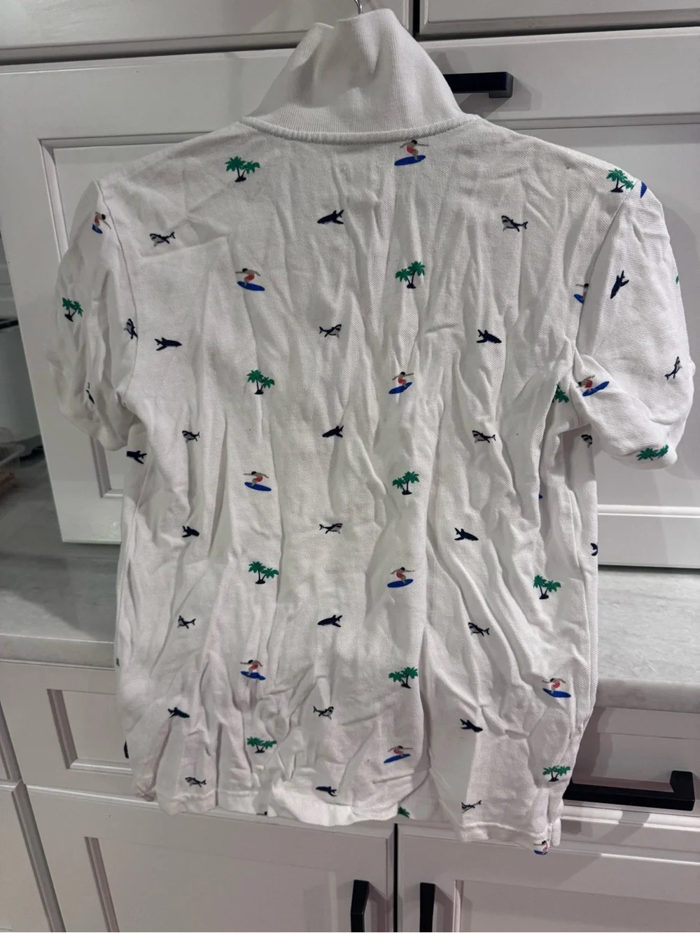GAP White Polo with Surf and Palm Embroidery